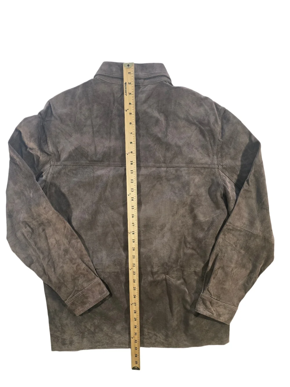 Men's Suede Shirt Jacket in Olive